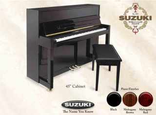 Piano  Suzuky 115.Cm Negro O Caoba