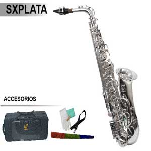 Saxofon Alto Eb acabado plata