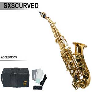 Saxofon Soprano curvo Bb acabado laqueado