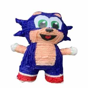 Piñata papel volteado de Sonic